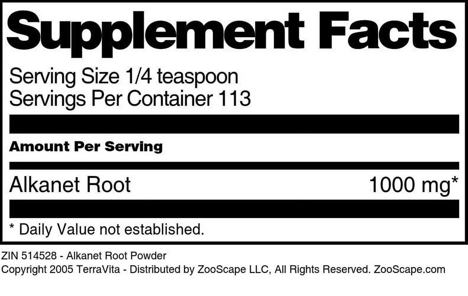 TerraVita Alkanet Root Powder, (4 oz, 1-Pack, Zin: 514528) 